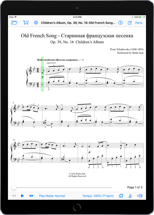 Children’s Album, Op. 39, No. 16-Old French Song – Pyotr Tchaikovsky