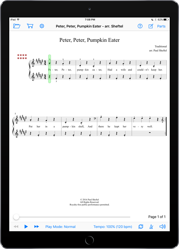Peter, Peter, Pumpkin Eater arranged by Paul Sheftel