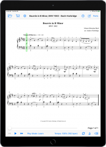 Bourrée in B Minor, BWV 1002 - Bach-Harbridge-iPad Portrait