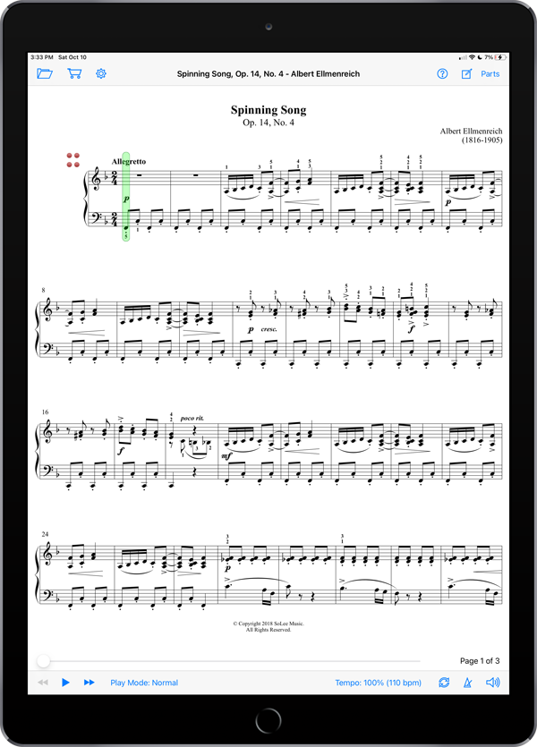 Spinning Song, Op. 14, No. 4 by Albert Ellmenreich