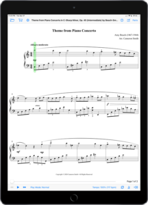Theme from Piano Concerto in C-Sharp Minor, Op. 45 by Beach-Smith-iPad Portrait