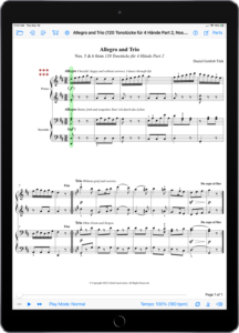 Four Keyboard Duets from 120 Tonstücke für 4 Hände by Daniel Gottlob Türk-iPad Portrait