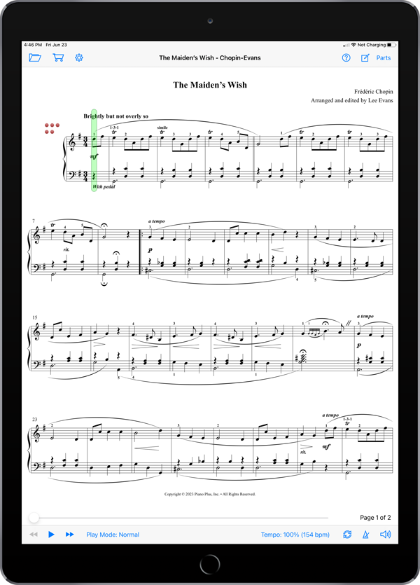 The Maiden’s Wish (Chopin) Arranged and Edited by Lee Evans