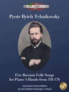 Five Russian Folk Songs for Piano 4-Hands by Pyotr Ilyich Tchaikovsky Cover